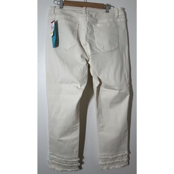 Charlie B Pants Womens 14 Cropped Raw Hem Frayed Detail Stretch Jeans - Picture 2 of 6